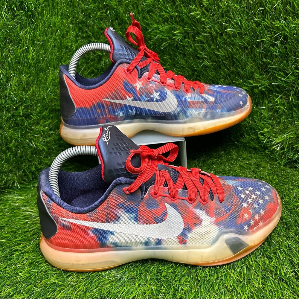 NIKE ZOOM KOBE X10 JULY 4TH INDEPENDENCE DAY USA RED WHITE BLUE 726067-604 SZ 7Y